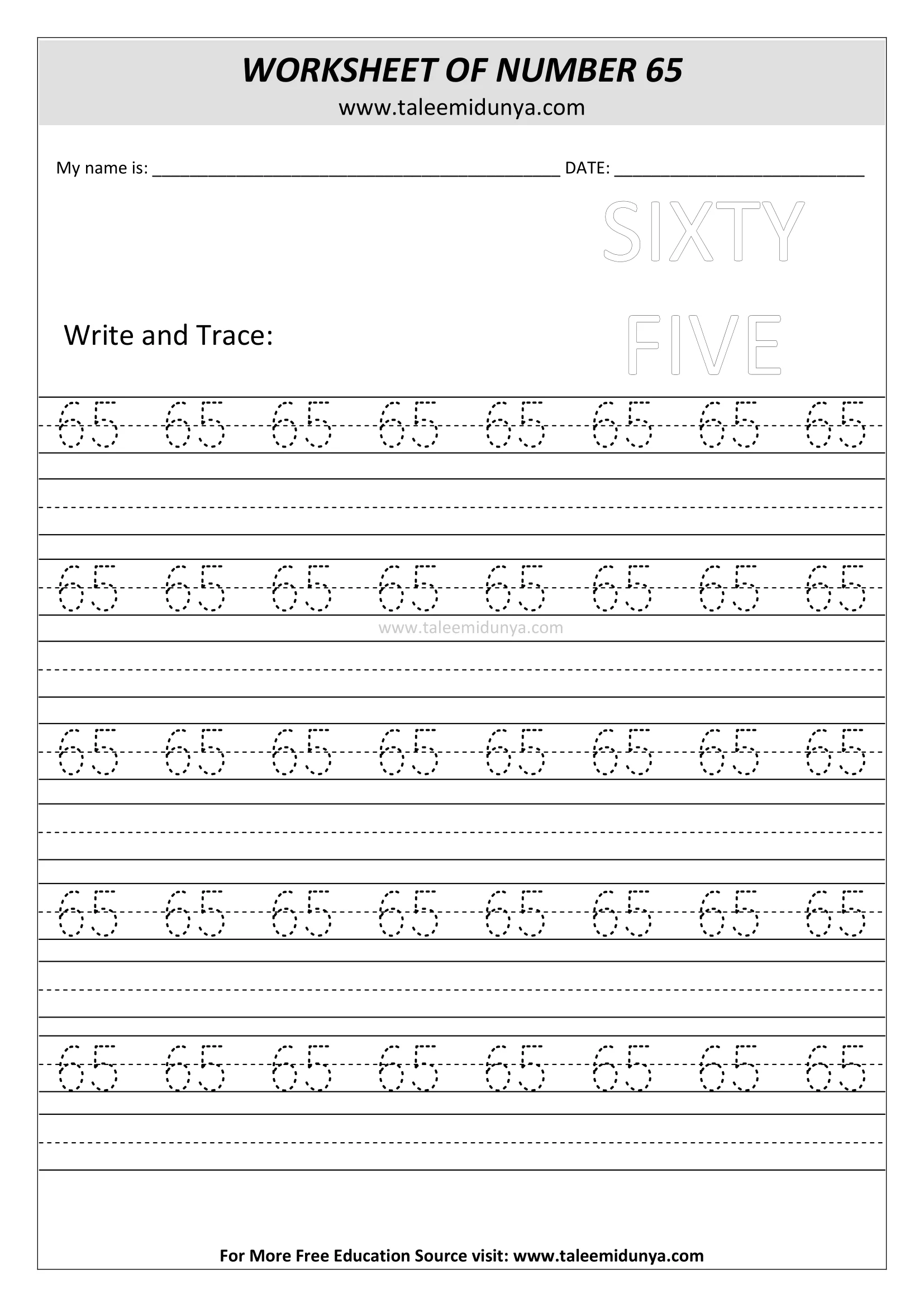 worksheet 65